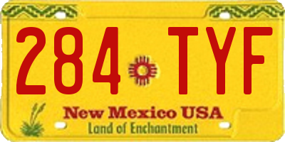 NM license plate 284TYF