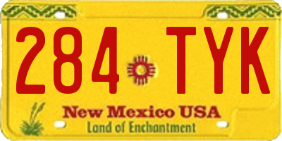 NM license plate 284TYK