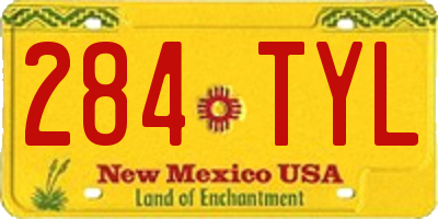 NM license plate 284TYL