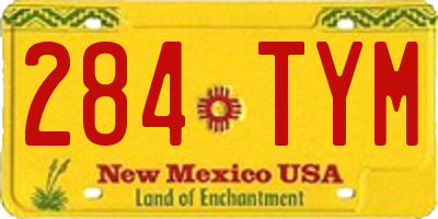 NM license plate 284TYM
