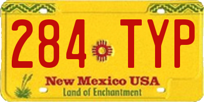 NM license plate 284TYP