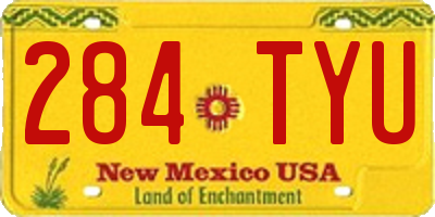 NM license plate 284TYU