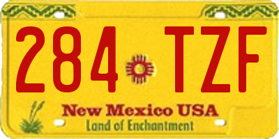 NM license plate 284TZF