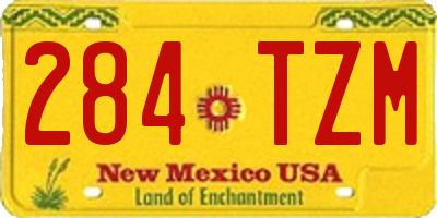 NM license plate 284TZM