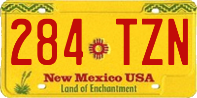 NM license plate 284TZN