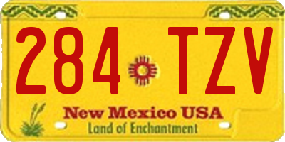 NM license plate 284TZV