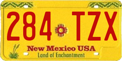 NM license plate 284TZX