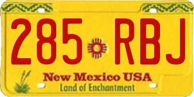 NM license plate 285RBJ