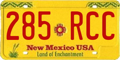NM license plate 285RCC