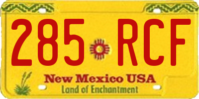 NM license plate 285RCF