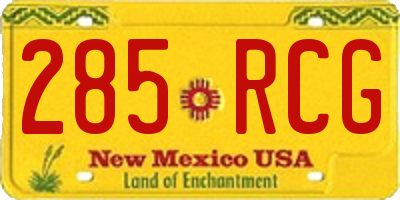 NM license plate 285RCG