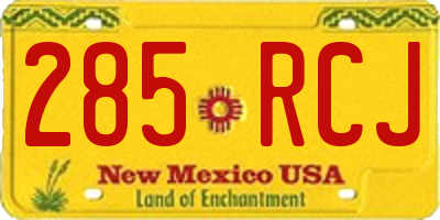 NM license plate 285RCJ