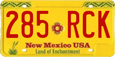 NM license plate 285RCK