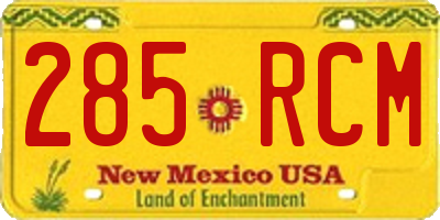 NM license plate 285RCM