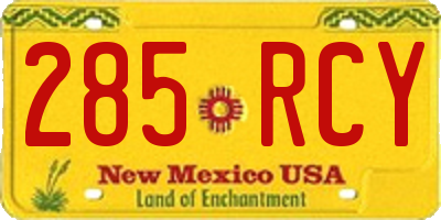 NM license plate 285RCY