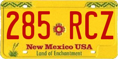 NM license plate 285RCZ