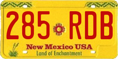 NM license plate 285RDB