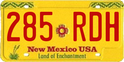 NM license plate 285RDH