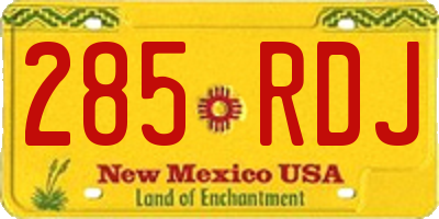 NM license plate 285RDJ