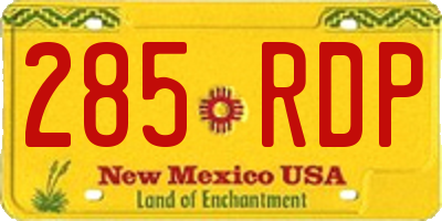 NM license plate 285RDP