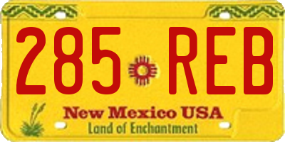 NM license plate 285REB
