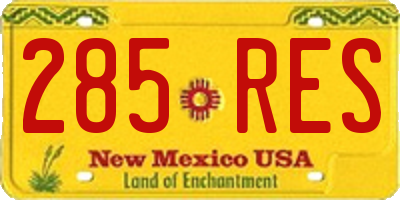 NM license plate 285RES