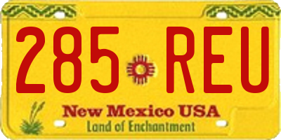 NM license plate 285REU
