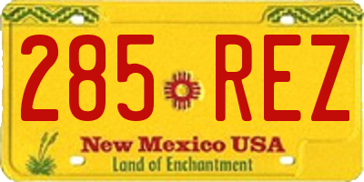 NM license plate 285REZ