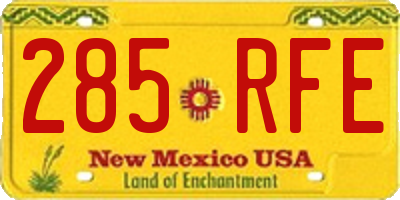 NM license plate 285RFE