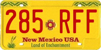 NM license plate 285RFF