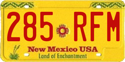 NM license plate 285RFM