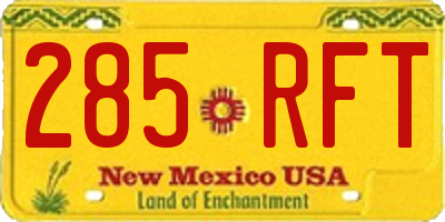 NM license plate 285RFT