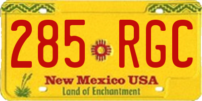 NM license plate 285RGC