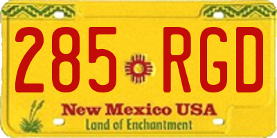 NM license plate 285RGD