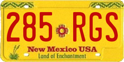 NM license plate 285RGS