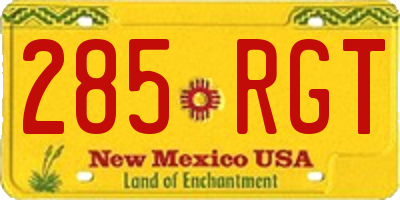 NM license plate 285RGT