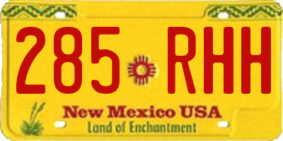 NM license plate 285RHH