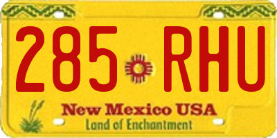 NM license plate 285RHU