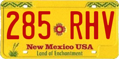 NM license plate 285RHV