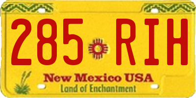 NM license plate 285RIH