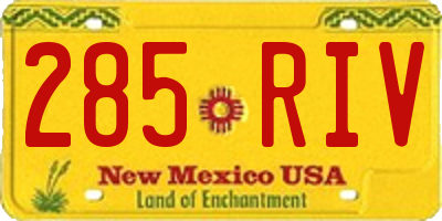 NM license plate 285RIV