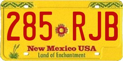 NM license plate 285RJB