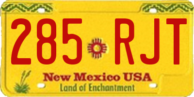 NM license plate 285RJT
