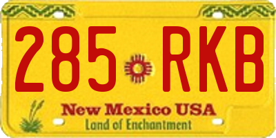 NM license plate 285RKB
