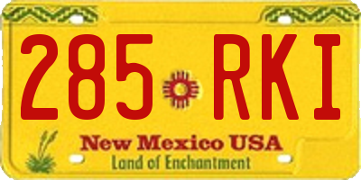 NM license plate 285RKI