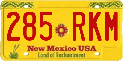NM license plate 285RKM