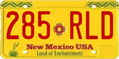 NM license plate 285RLD