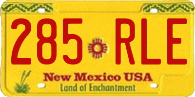 NM license plate 285RLE