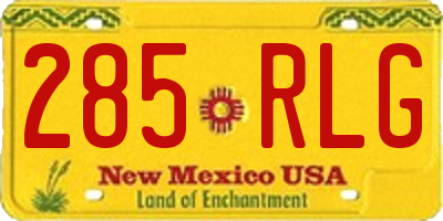 NM license plate 285RLG