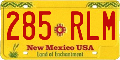 NM license plate 285RLM